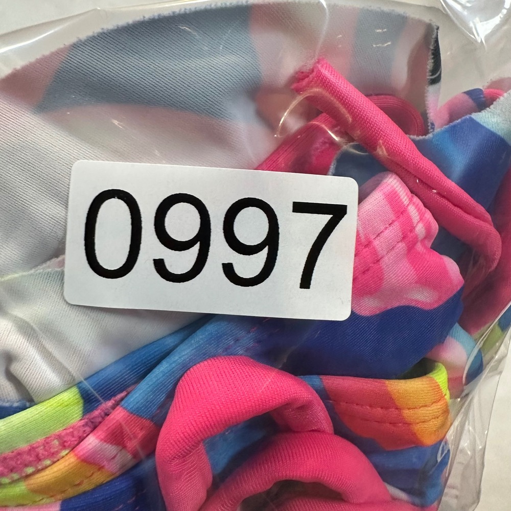 Justice Bikini Swimsuit‎ Girls 6/7 Pink Flamingo Rainbow Unicorn Flounce 2PC - Picture 8 of 8